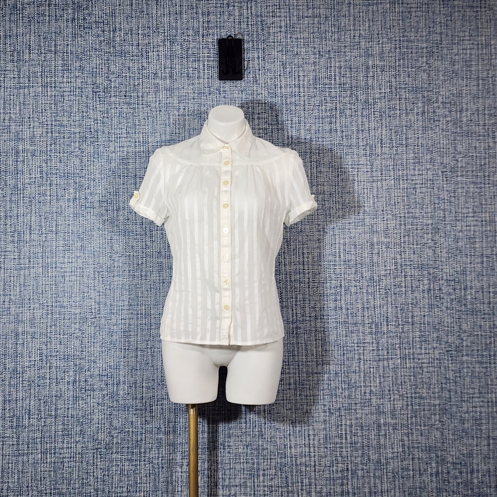 Banana Republic White Button Down Shirt Size M
